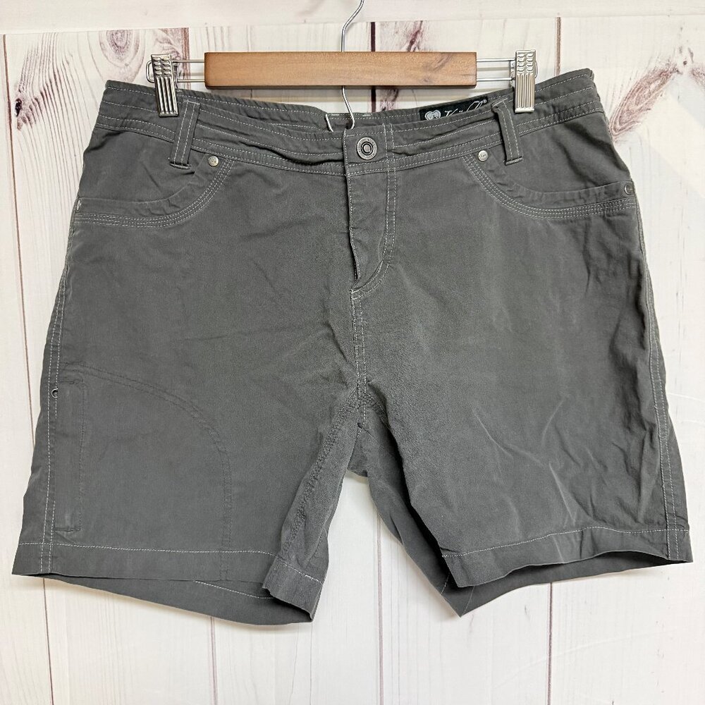 KÜHL Women’s Vintage Patina Dye Shorts‎ 14 Gray Hiking EUC